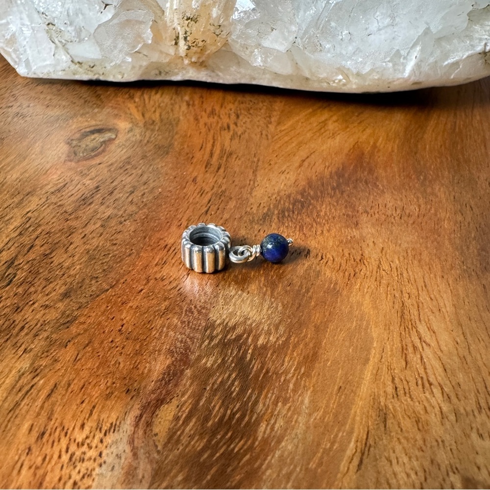 Pandora Authentic Silver December Birthstone Lapis Dangle Charm Bead